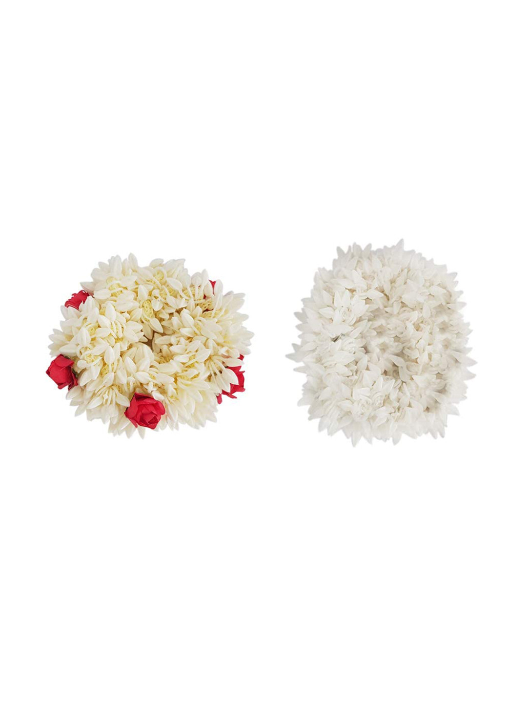 CHANDERKASH Set Of 2 Rose & Mogra Rubber Band Gajra