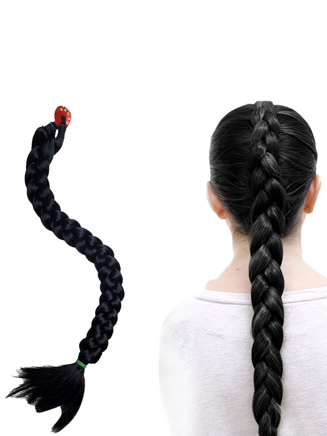 Chanderkash Set of 1, & Nylon 24 Inches Long Punjabi Parandi Braids Hair Extensions