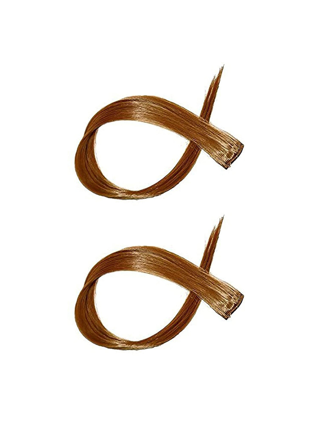 CHANDERKASH Set of 2 Straight Single Clip Hair Streak Color Hair Extension - Brown