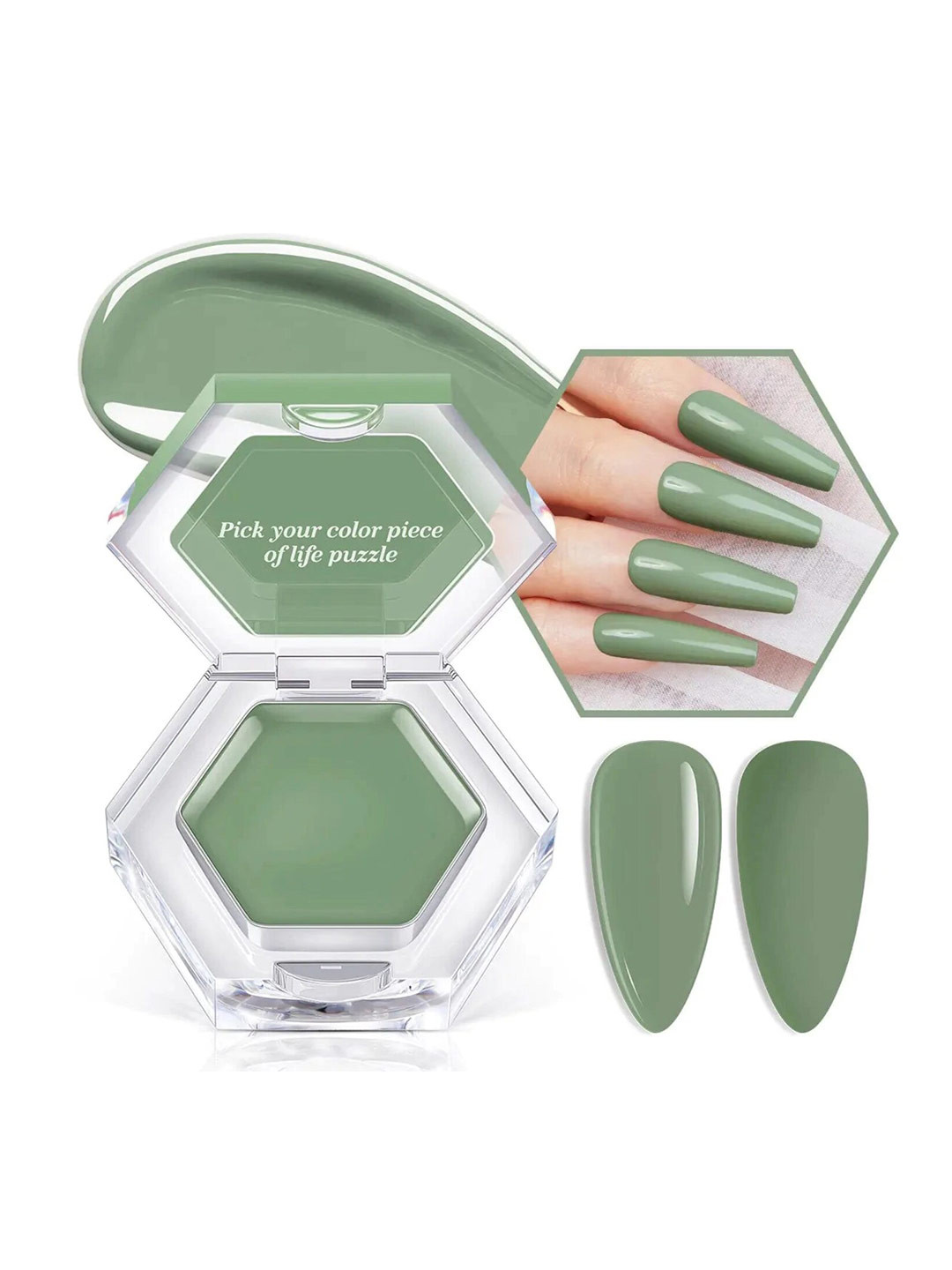 Modelones Single Solid Cream Gel Nail Polish Color Cube 3g - Tint Jade