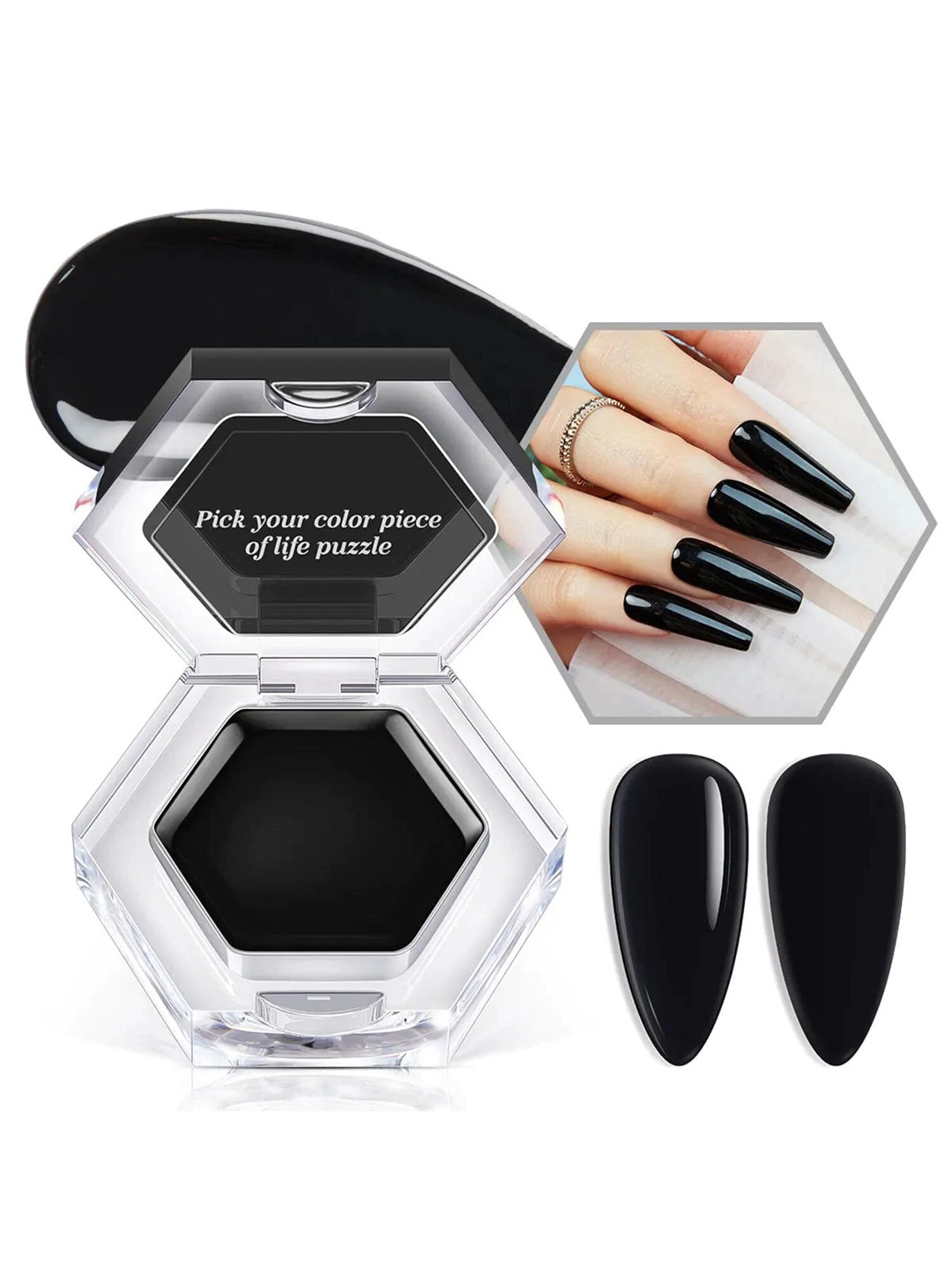 Modelones Single Solid Cream Gel Nail Polish Color Cube 3g - Black
