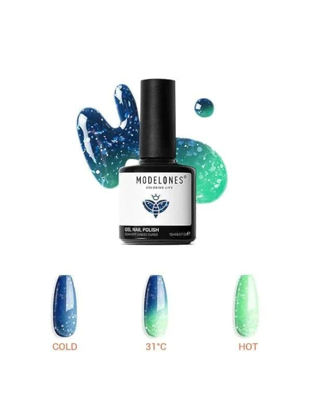 Modelones Thermal Inspire UV Gel Nail Polish 7 ml - Four Leaf Clover 1180