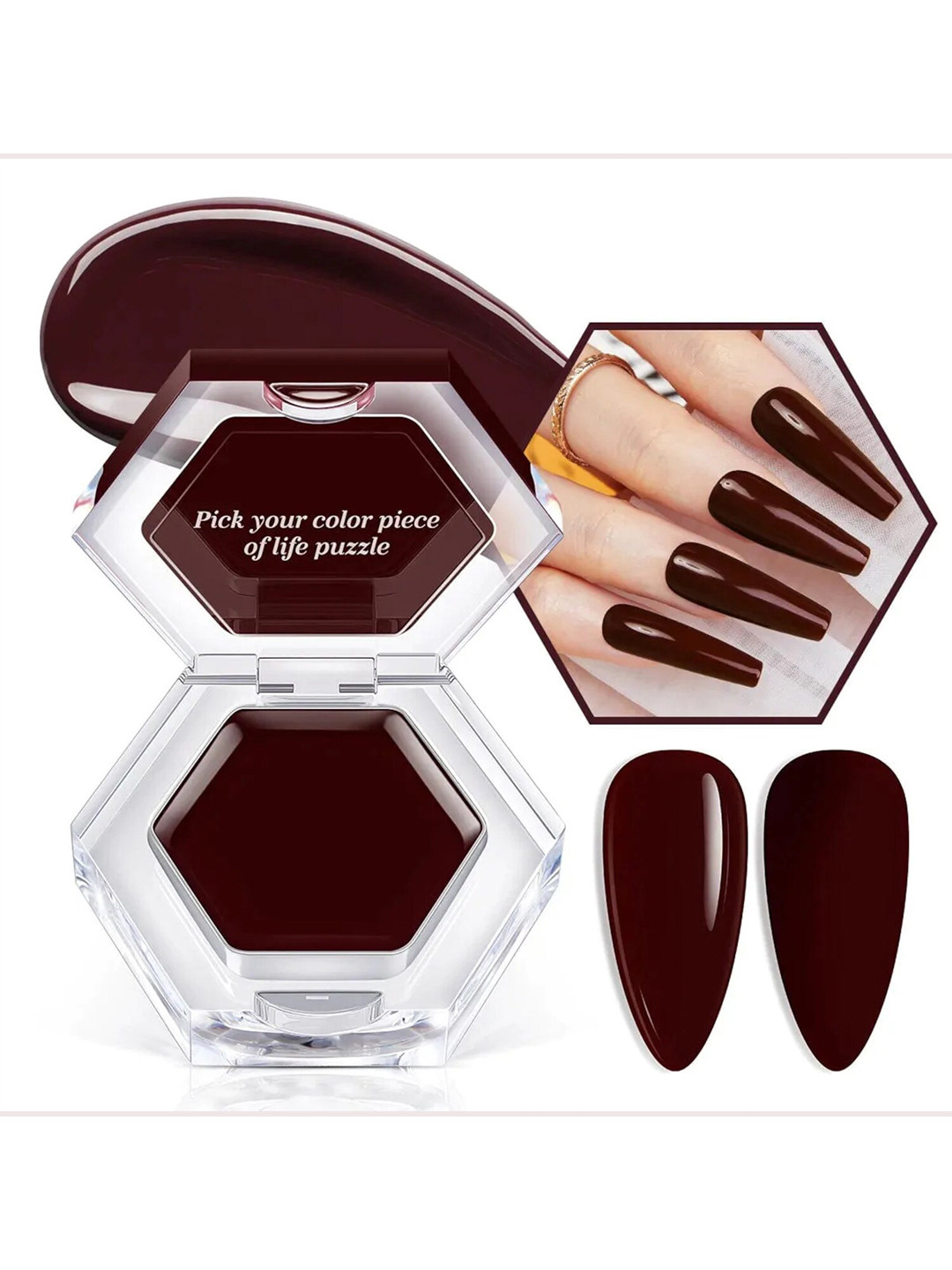 Modelones Single Solid Cream Gel Nail Polish Color Cube 3g - Haute Chocolate