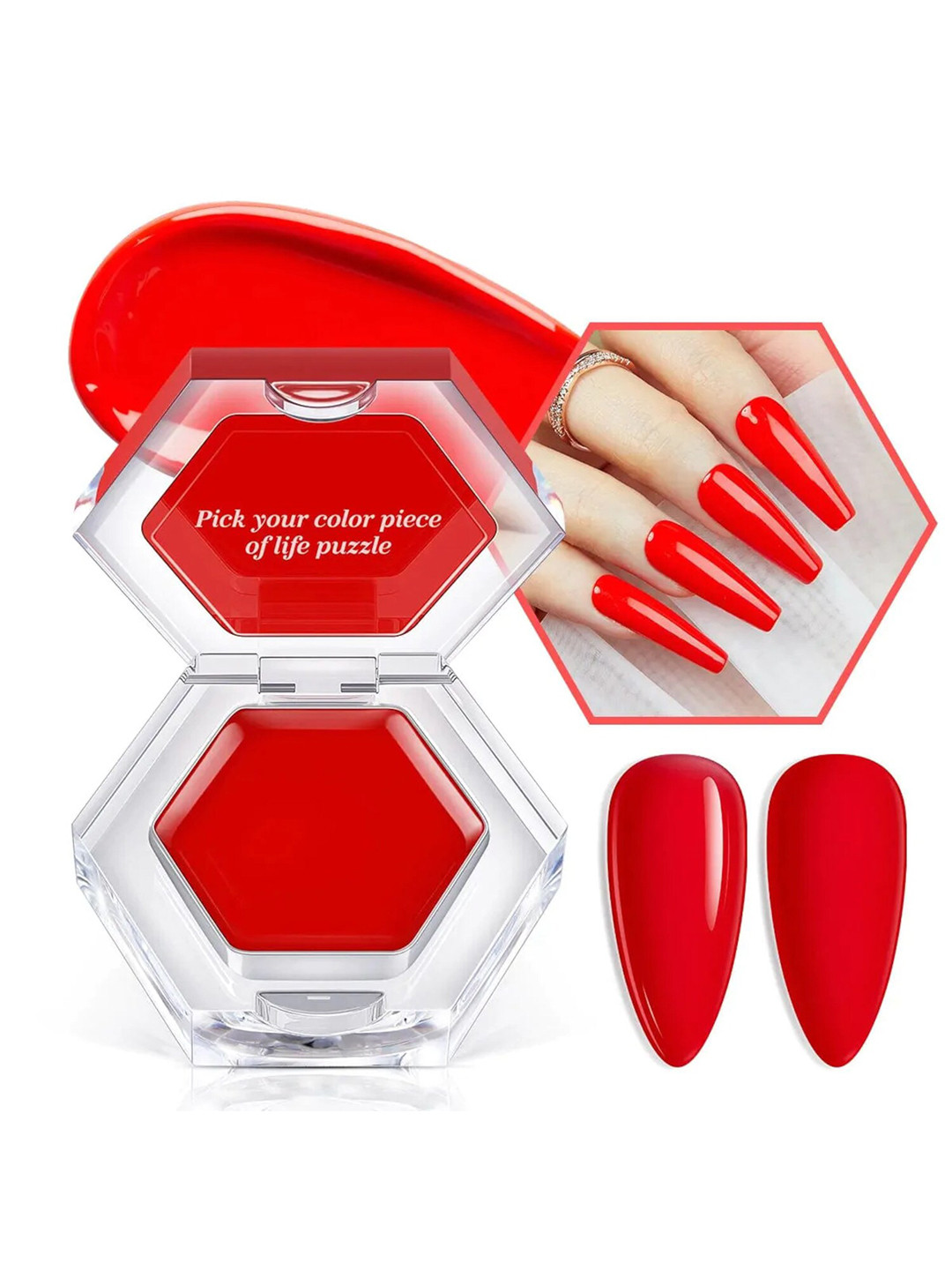 Modelones Coloring Life Long Lasting Cream UV Gel Nail Polish Cube 3 gm - Red