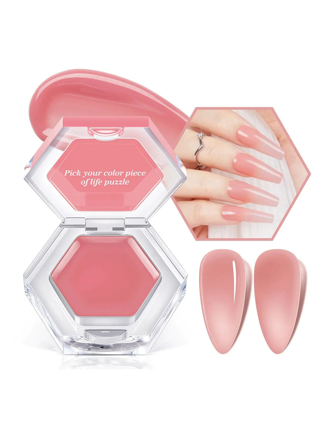 Modelones Coloring Life Long Lasting Cream UV Gel Nail Polish Cube 3 gm - Tickled Pink