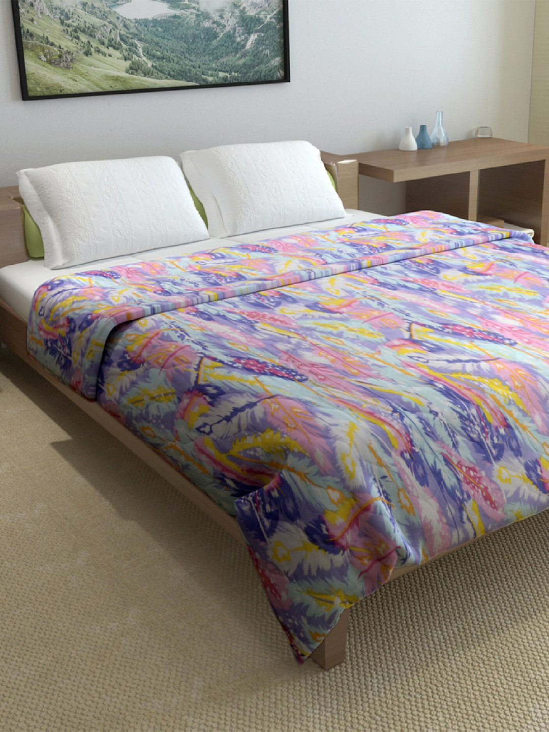 Divine Casa Pink & Purple Mild Winter 150 GSM Reversible Double Bed Comforter