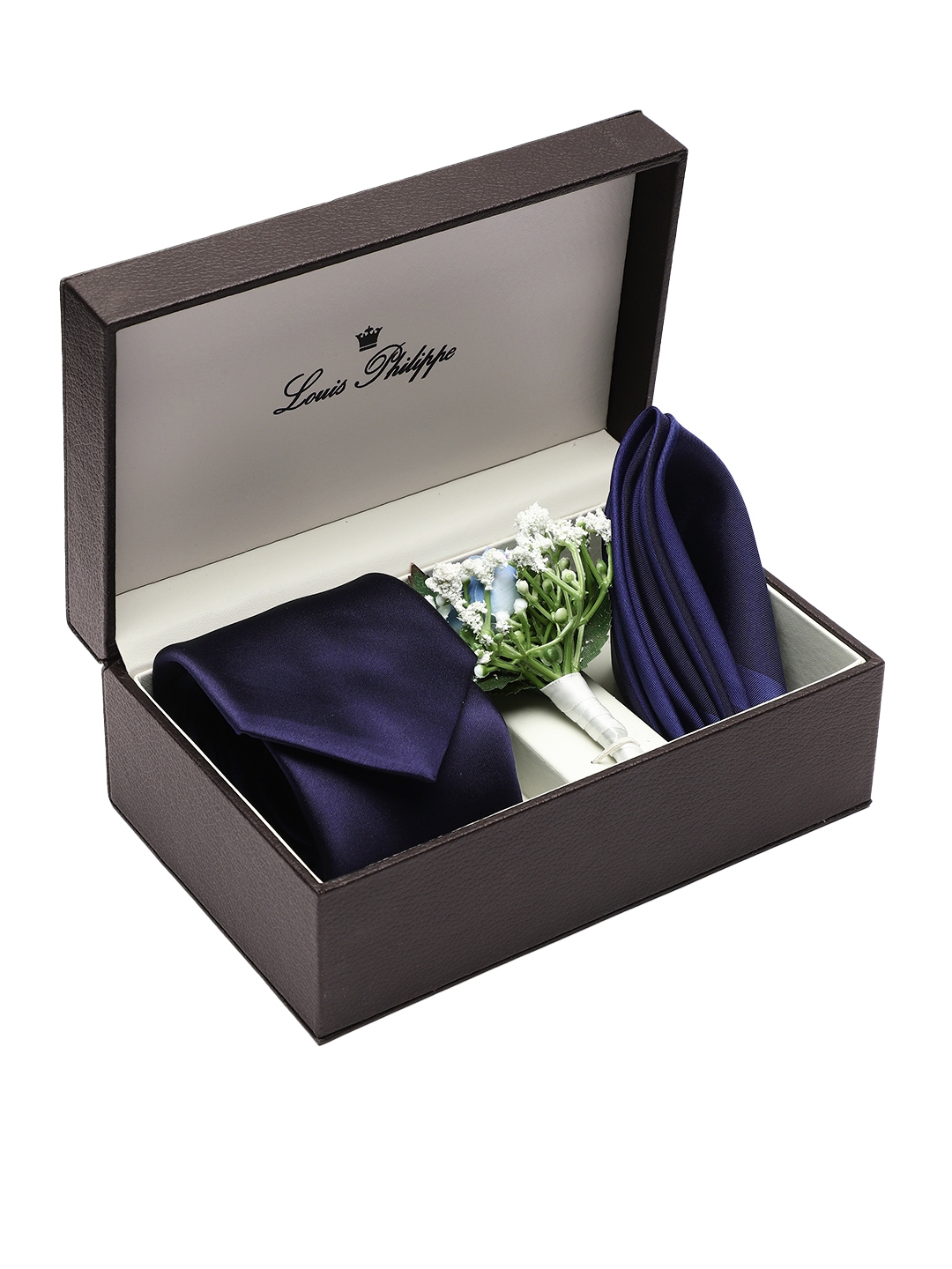 Louis Philippe Gift Set : Buy Louis Philippe Men Navy Blue Solid Belt And  Wallet Online