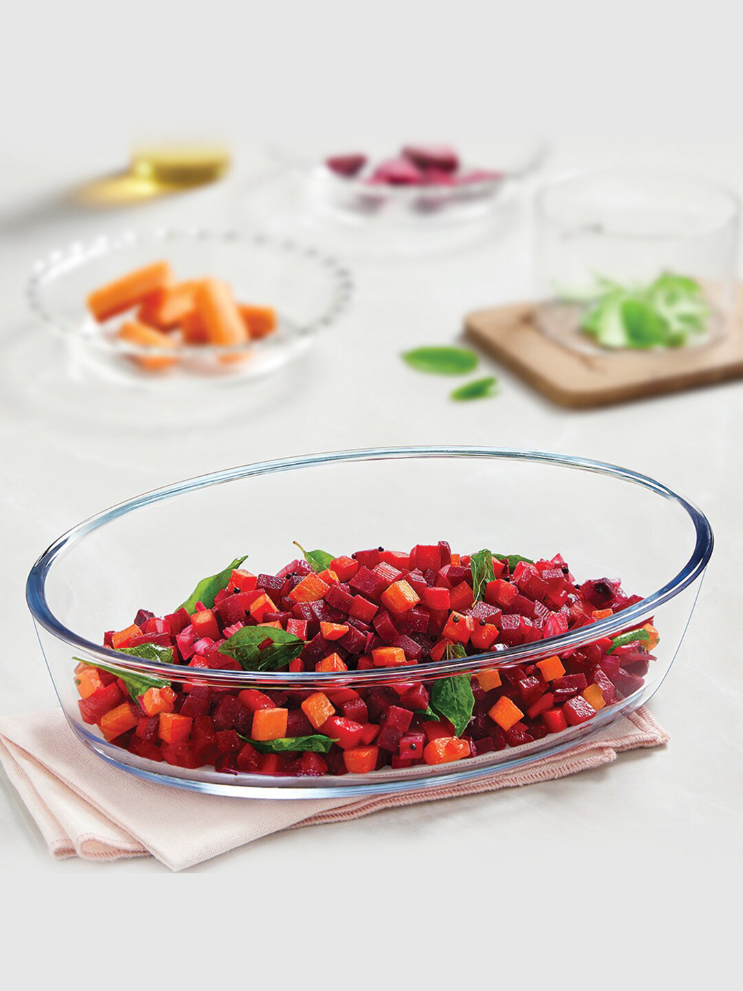 BOROSIL Oval Borosilicate Glass Oven & Microwave Safe Baking Dish 1.6 L