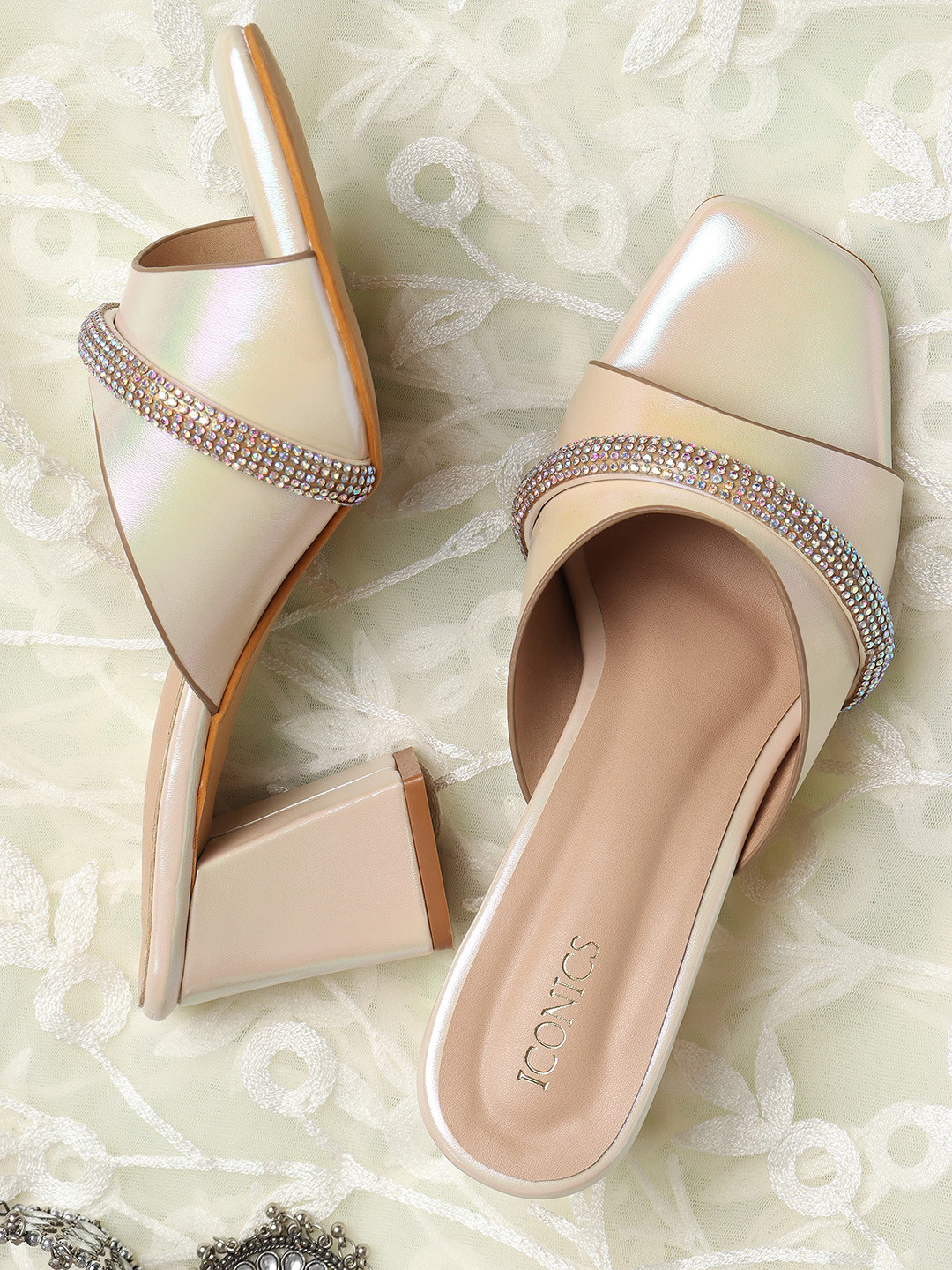 ICONICS Embellished Block Heels