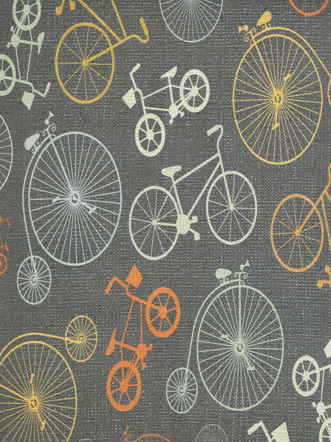 Mona B Kids Grey & Yellow Printed Cotton Anti-Skid Floor Carpet Rug