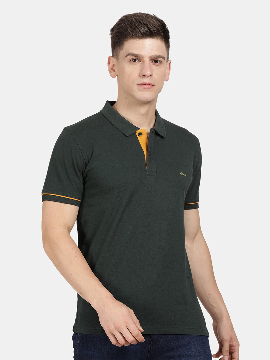 t-base Men Cotton Polo Collar T-shirt