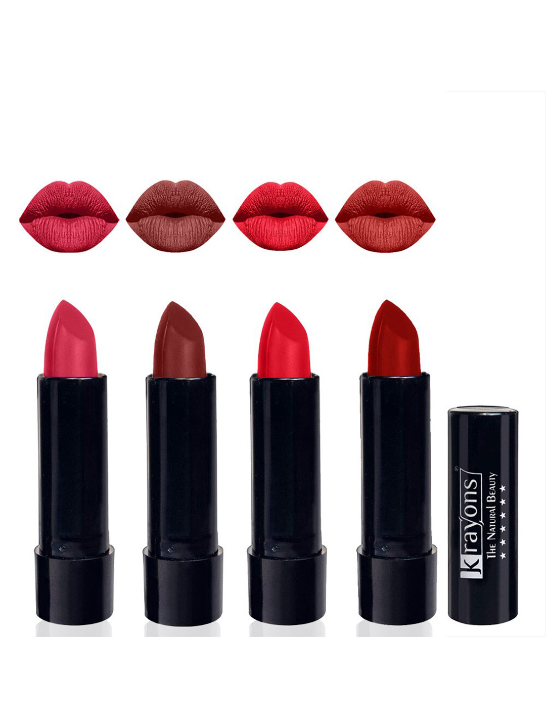 krayons Set Of 4 Cute Pop Waterproof & Moisturizing Matte Lipsticks - 3.5 g Each