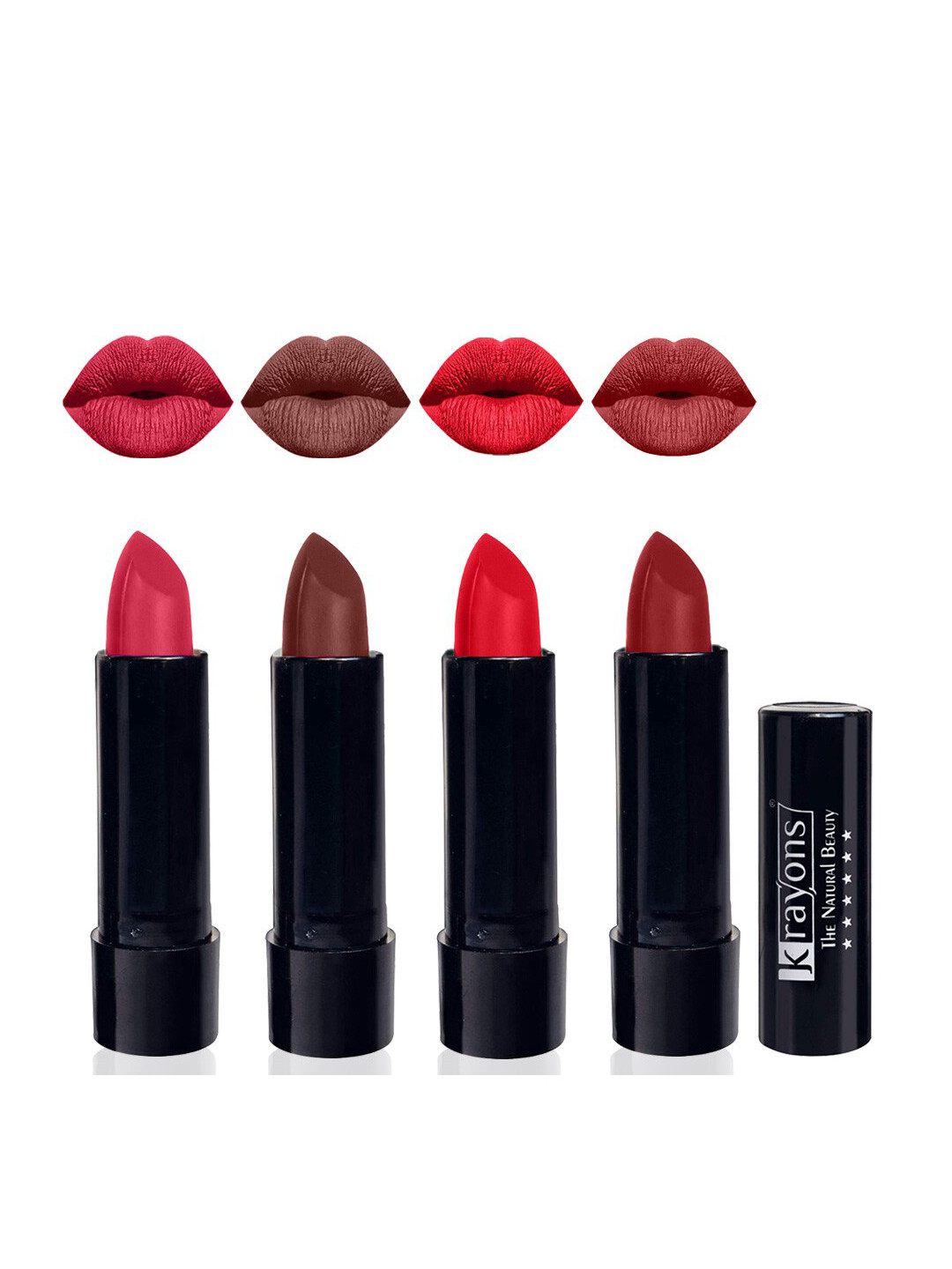 krayons Set Of 4 Cute Pop Waterproof & Moisturizing Matte Lipsticks - 3.5 g Each