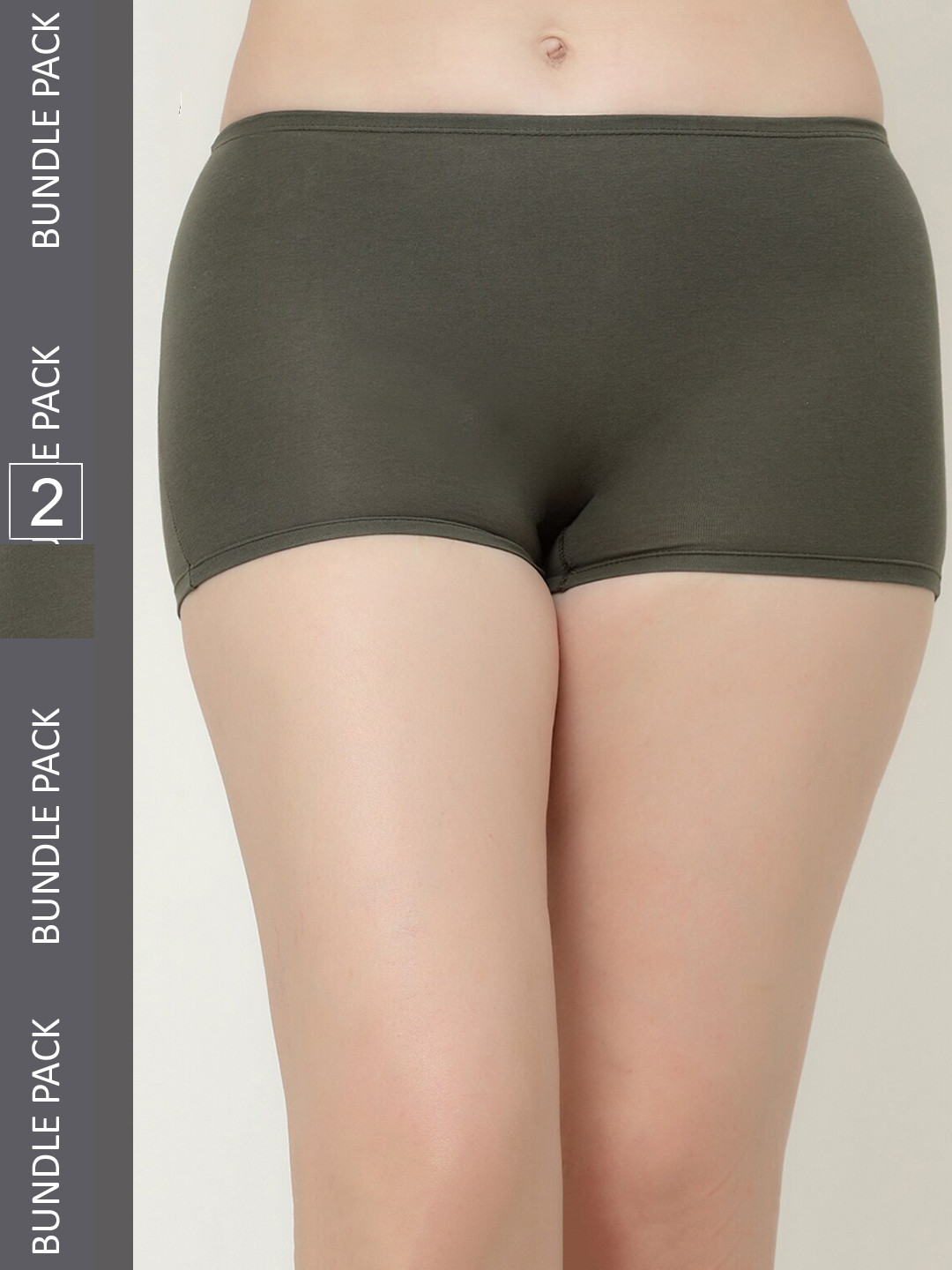 Floret Women Pack of 2 Boy Shorts 1700_Grey-Grey_S