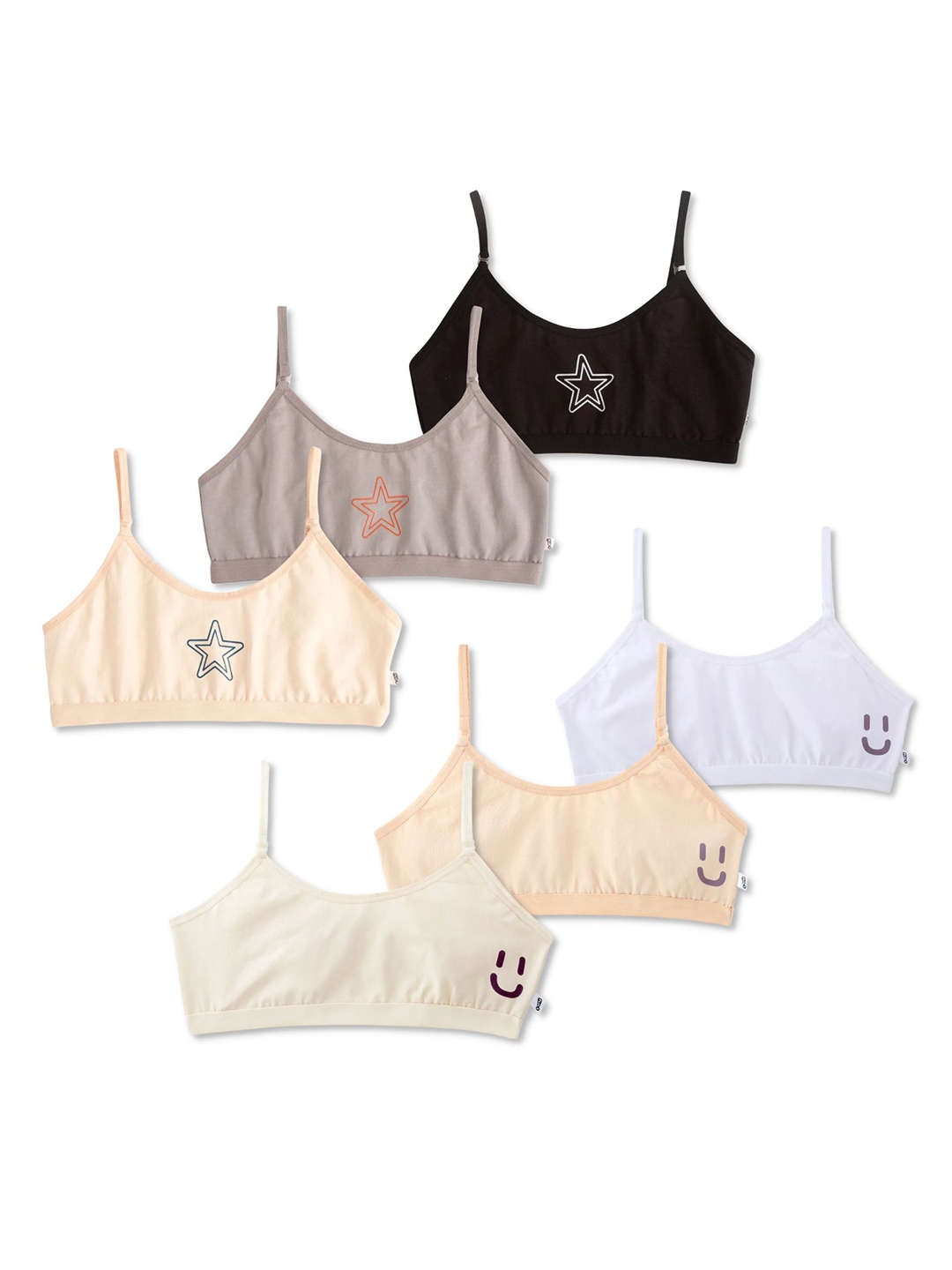 WOMEN COTTON NON PADDED NON WIRED BEDINNERS BRA PACK OF (6