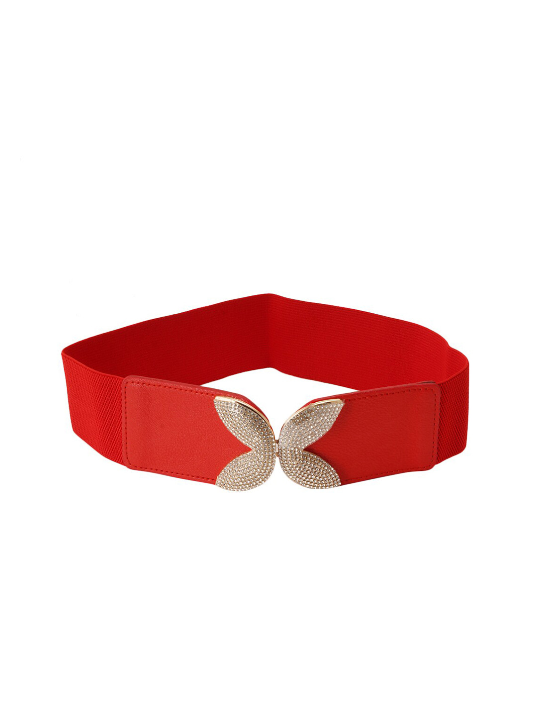 Style Shoes Women Red Embellished PU Belt