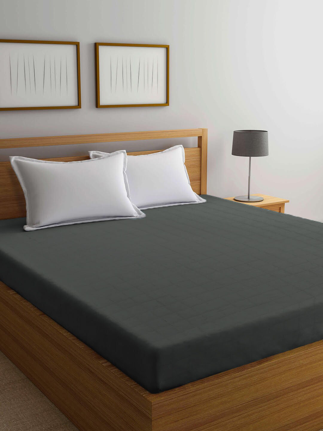 Arrabi Grey Waterproof 210 GSM Double Bed Size Mattress Protector