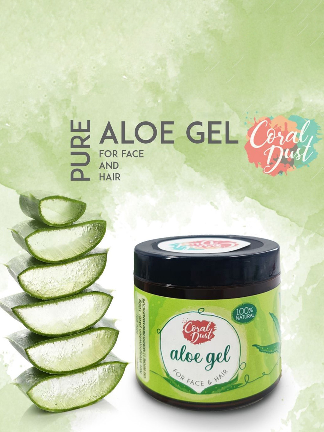 Pure Aloe Gel Moisturizer For Skin & Hair 100 g
