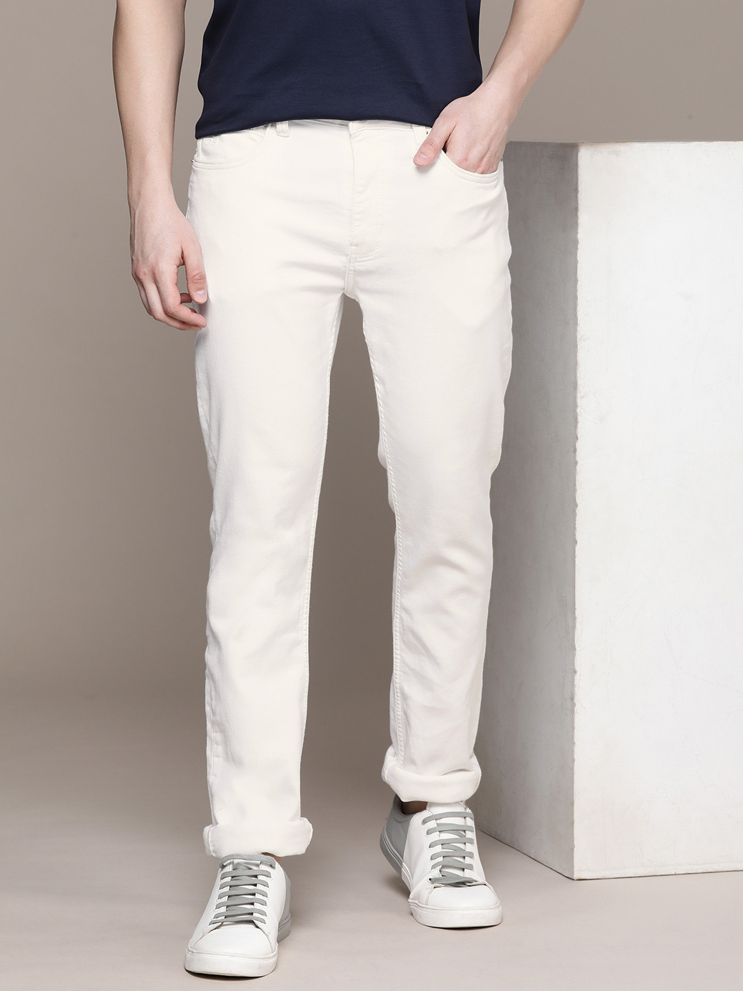 French Connection Men Mid Rise No Faded Stretchable Jeans
