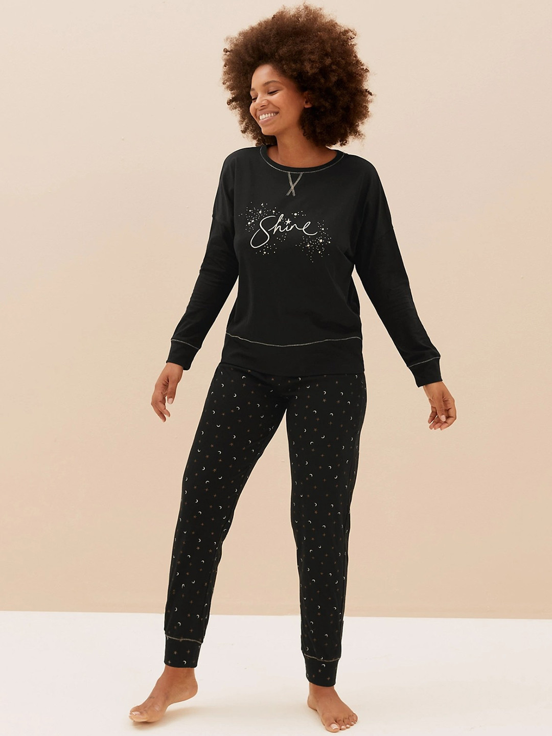 Marks & Spencer Printed Pure Cotton Night suit