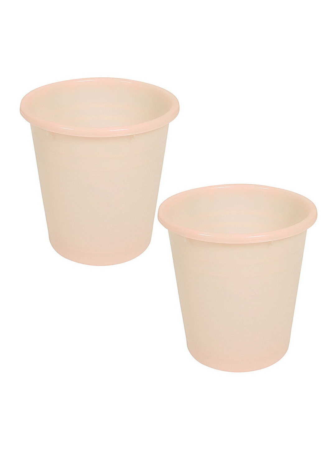 Kuber Industries Cream Colored Set Of 2 Portable Garbage Basket 10 L Each