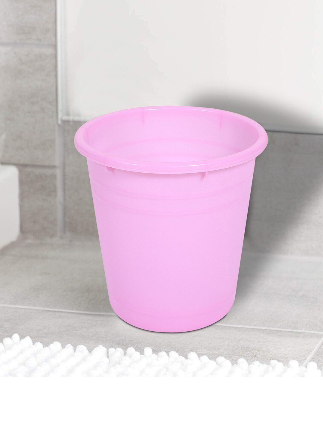 Kuber Industries Pink Set Of 3 Open Portable Dustbin 7 L Each