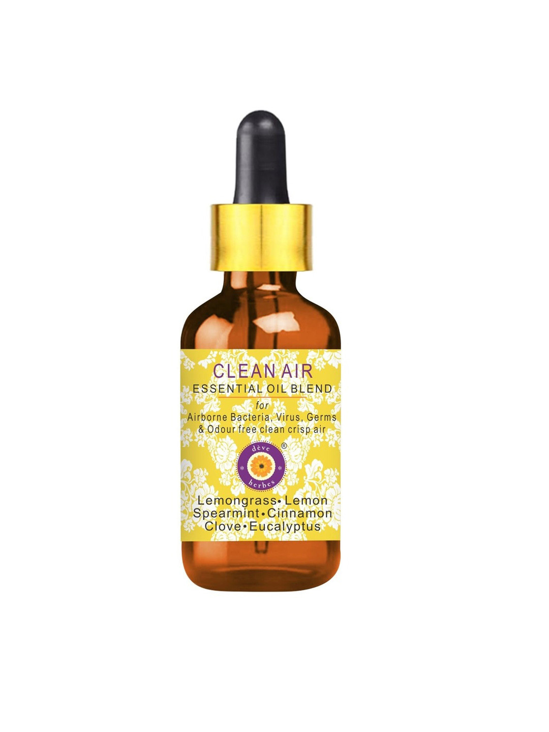 Deve Herbes Brown Breathe Fresh Clean Air Essential Oil with Glass Dropper - 30ml