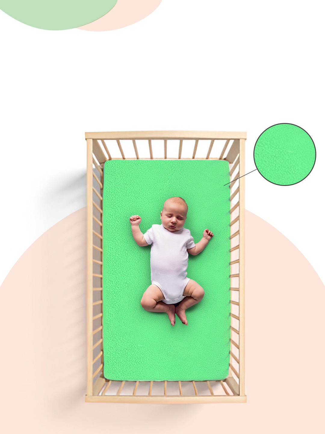 OyO Baby Light Green Waterproof & Baby Dry Sheet Polycotton Mattress Protector