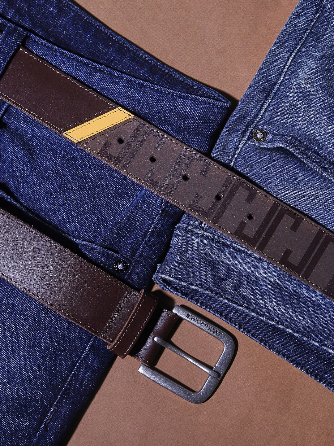Jack & Jones Men Printed Leather Belt