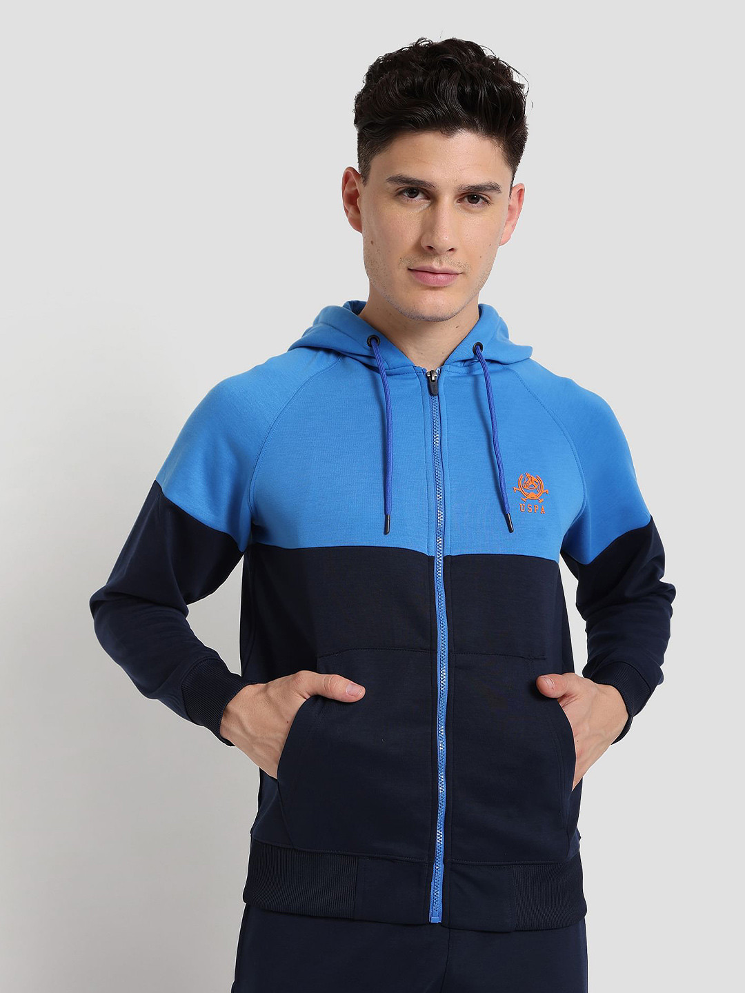 U.S. Polo Assn. Men Colourblocked Performance Hoodie