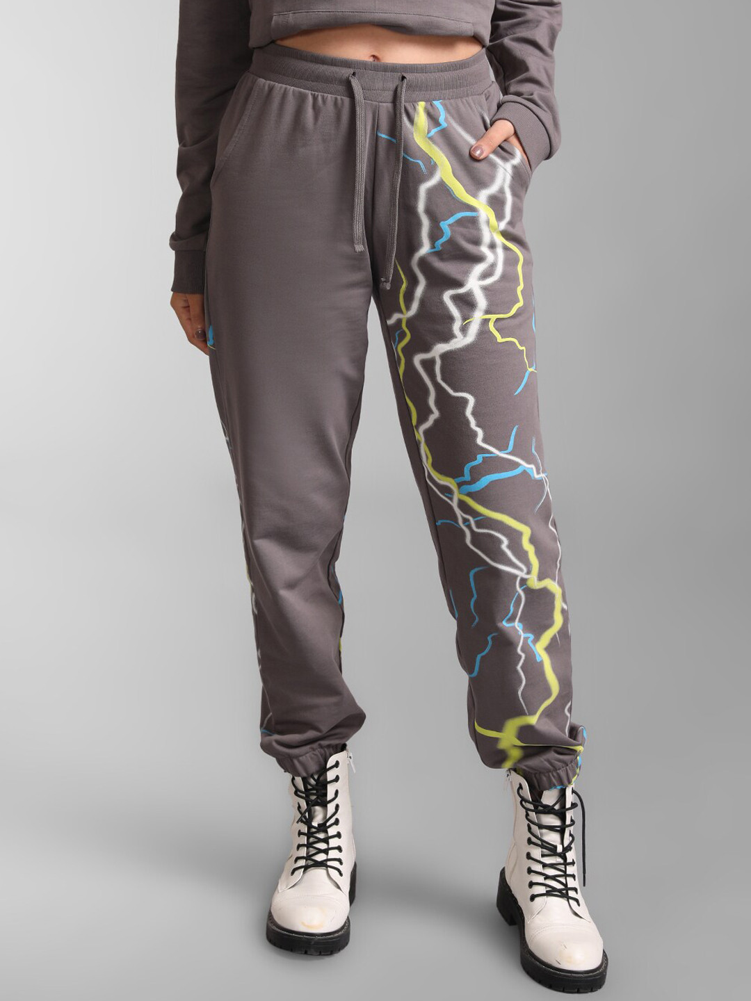 KZ07 By Kazo Men Abstract High-Rise Cotton Joggers