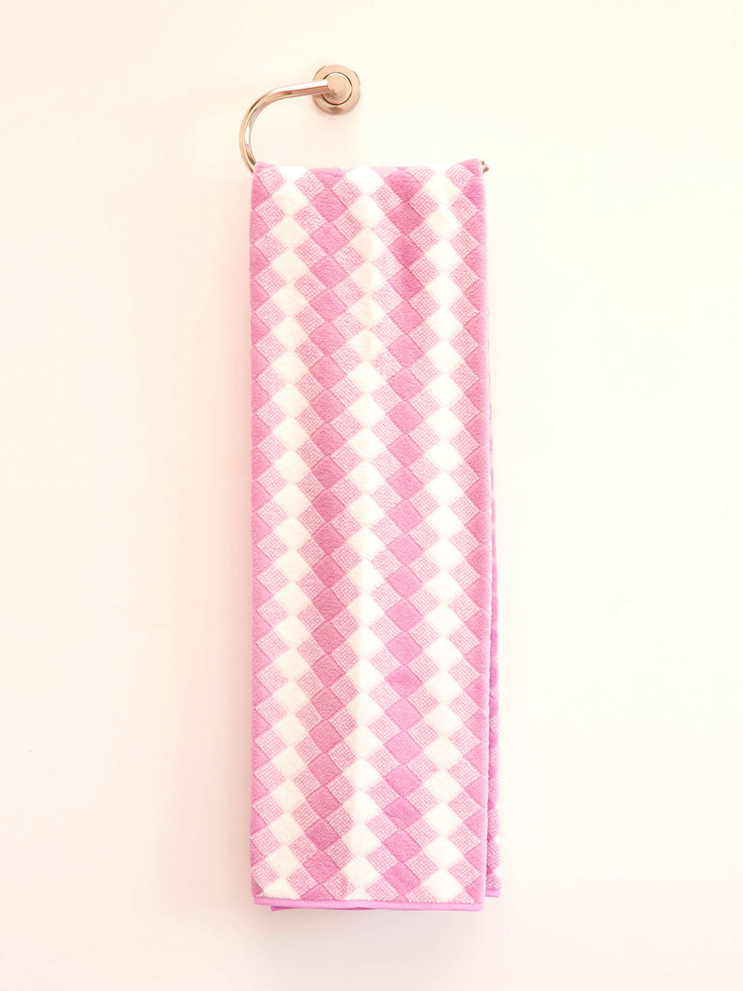 Ariana Purple & White Printed 400 GSM Cotton Fleece Bath Towels