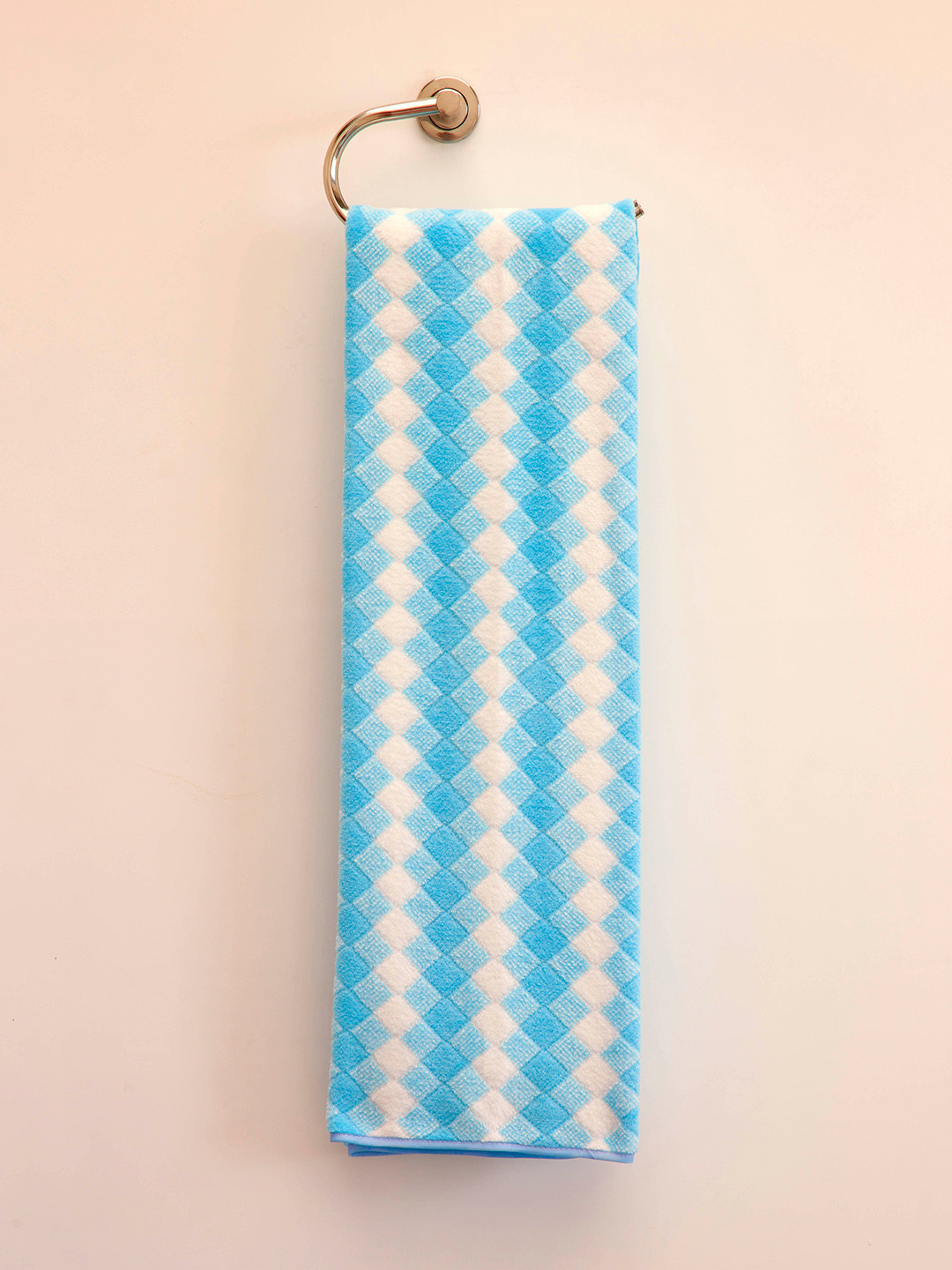 Ariana Turquoise Blue & White Striped Patterned 400 GSM Cotton Bath Towels