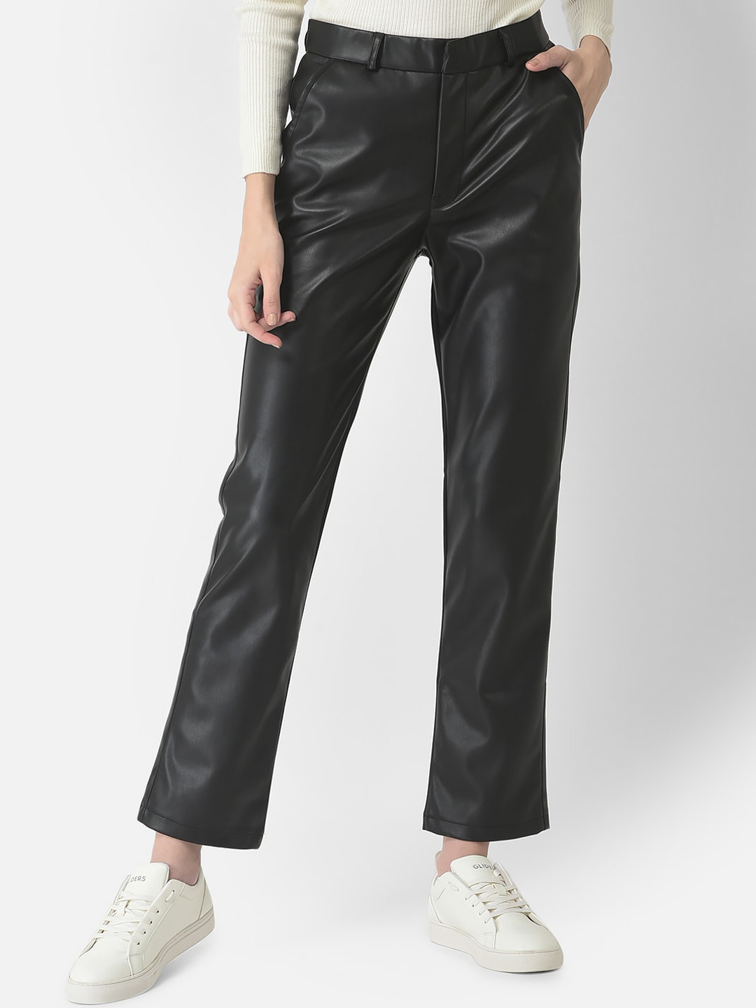 Crimsoune Club Women Black Urban Loose Fit Trousers