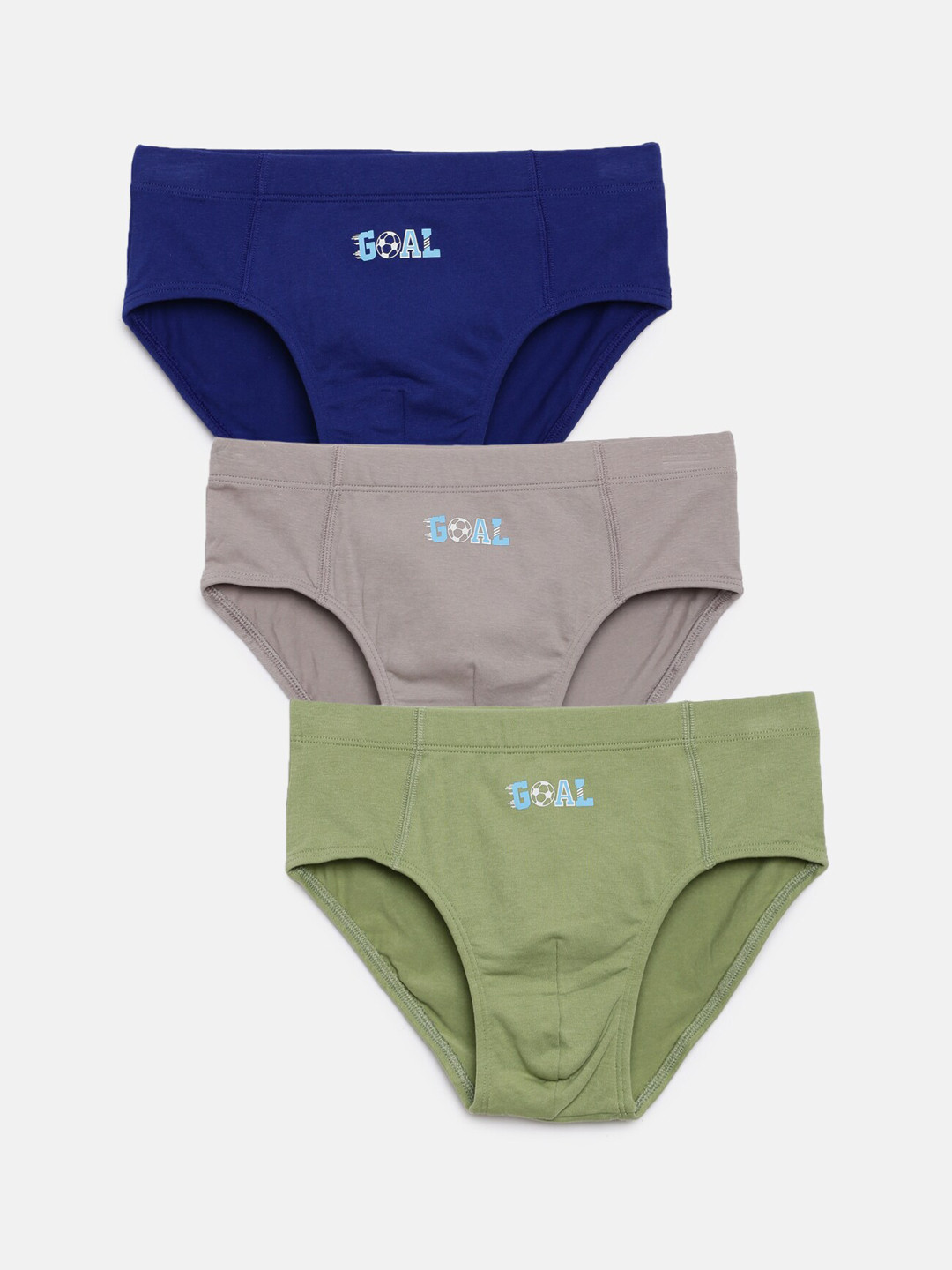 mackly Boys Pack Of 3 Goal Printed Mid Rise Basic Briefs
