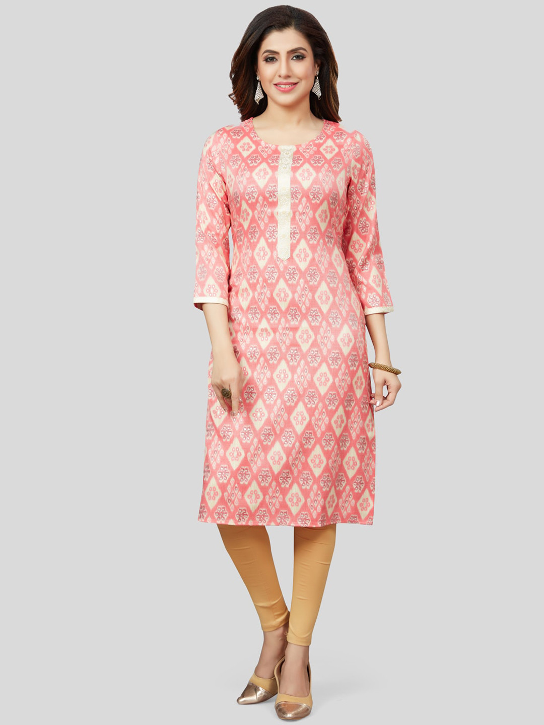 Saree Swarg Women Pink Thread Work Kurta