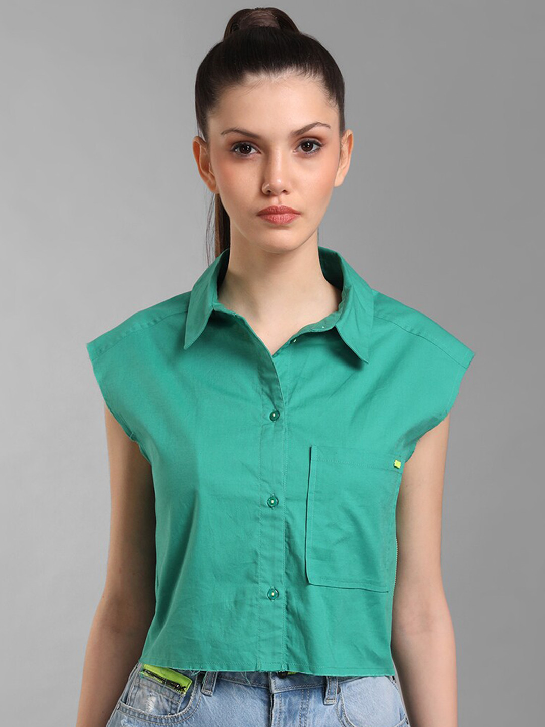 KZ07 By Kazo Women Green Casual Shirt