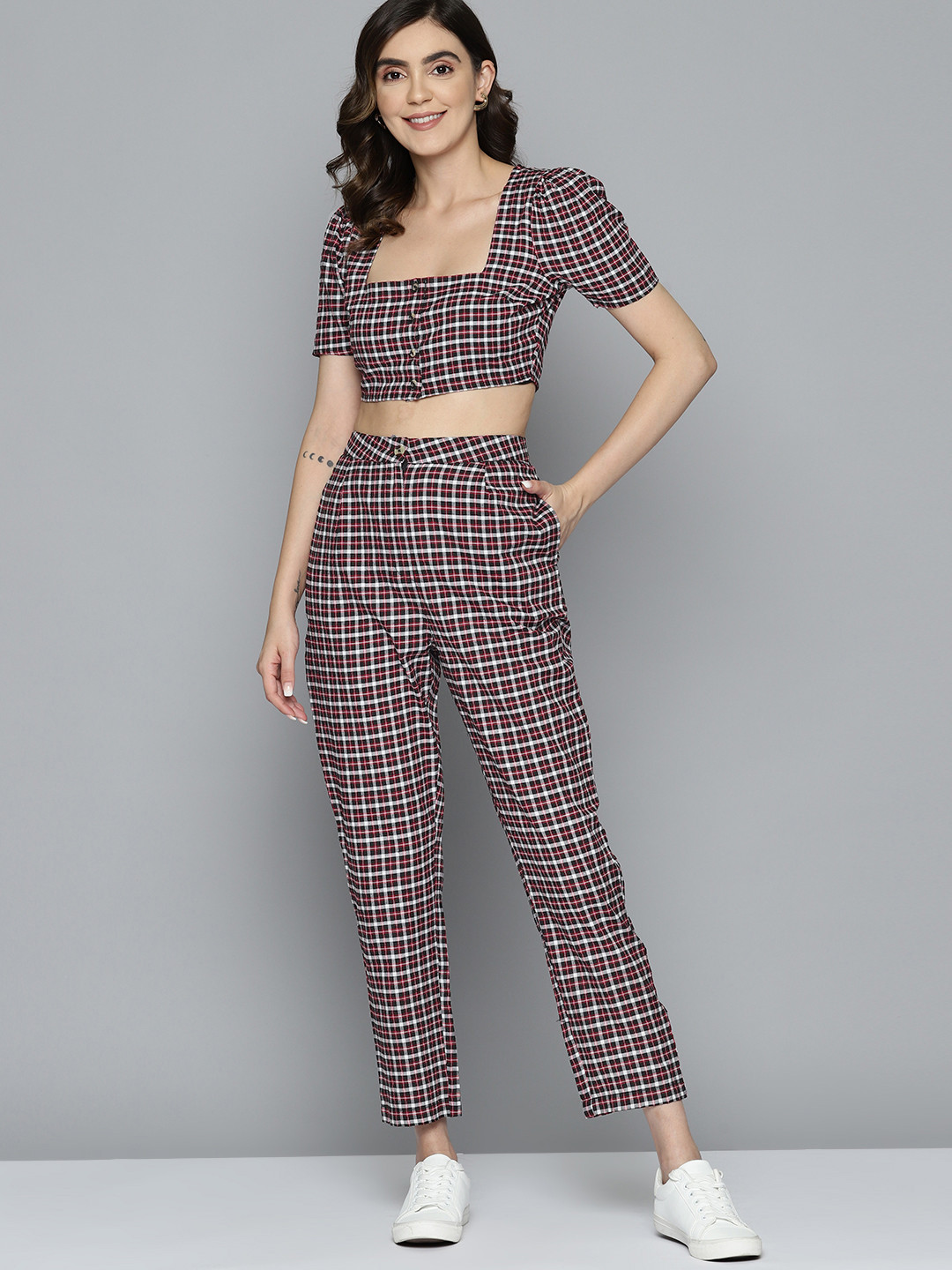 Mast & Harbour Women Checked Co-ords