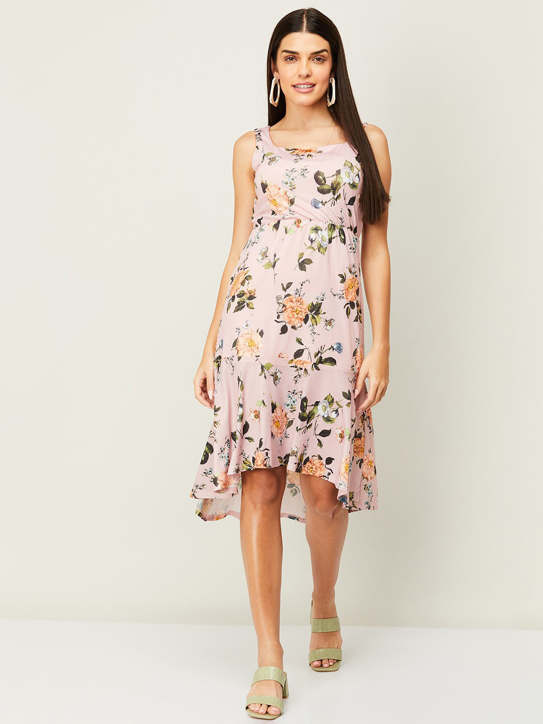 CODE by Lifestyle Pink Floral A-Line Dress