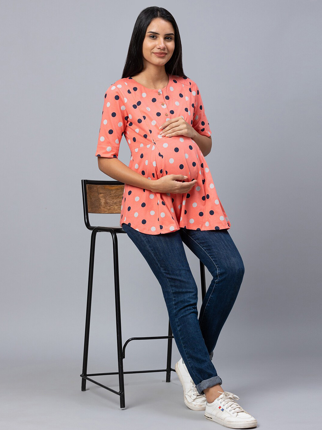 AV2 Cotton Maternity Print Top