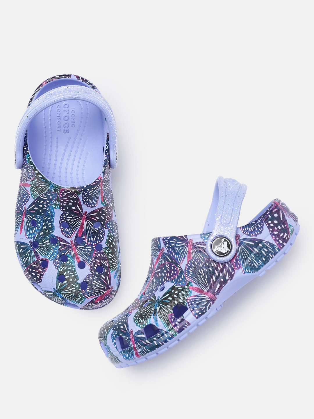 Crocs Kids Butterflies Printed Croslite Clogs
