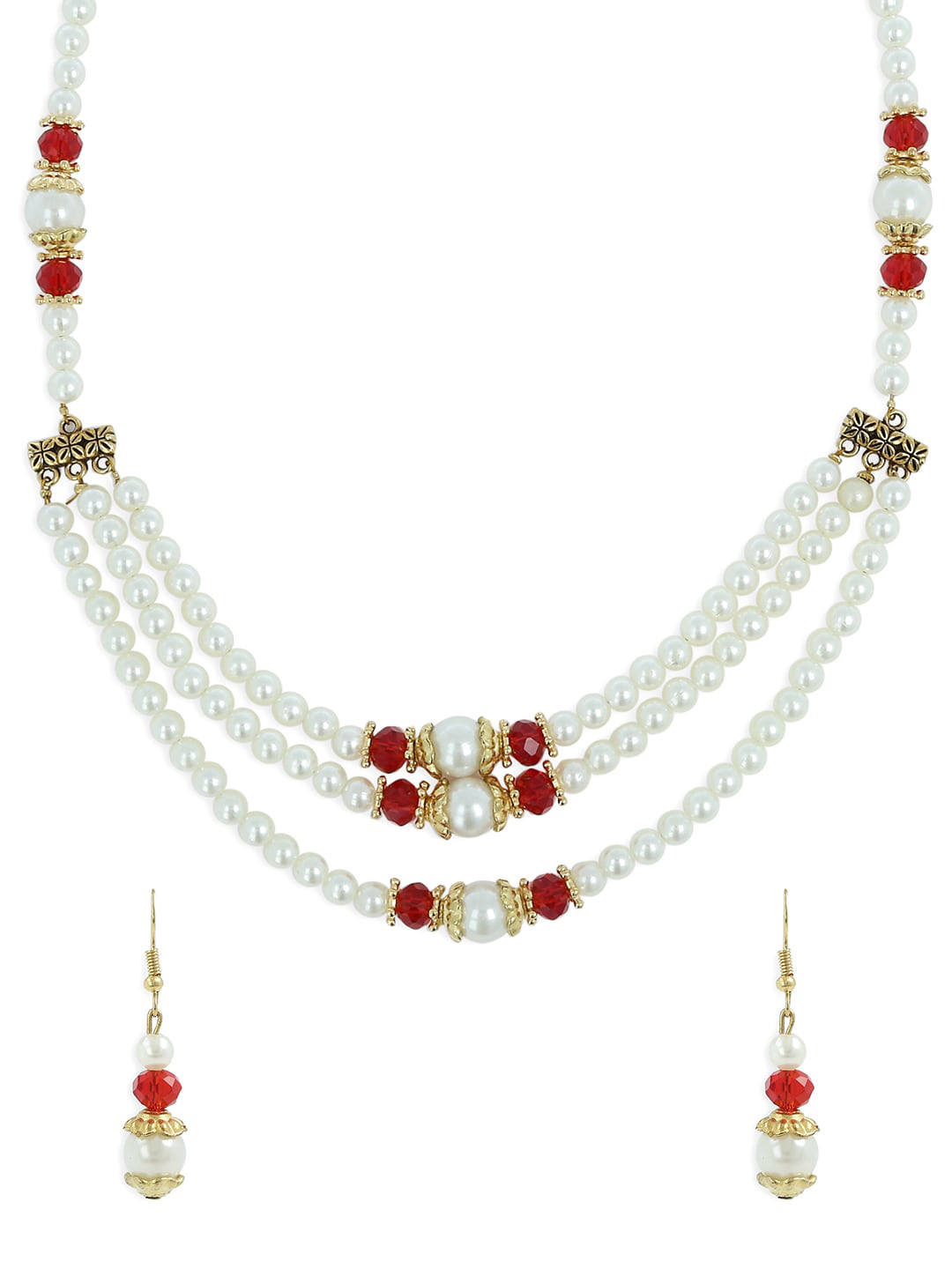 AKSHARA Gold Plated Stone Studded & Thread Wrapped Beaded Jewellery set