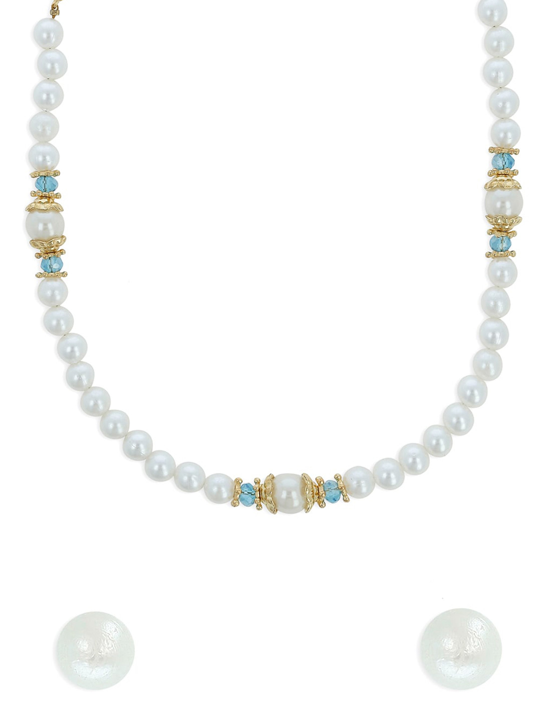AKSHARA Gold-Plated Beads-Studded Jewellery Set