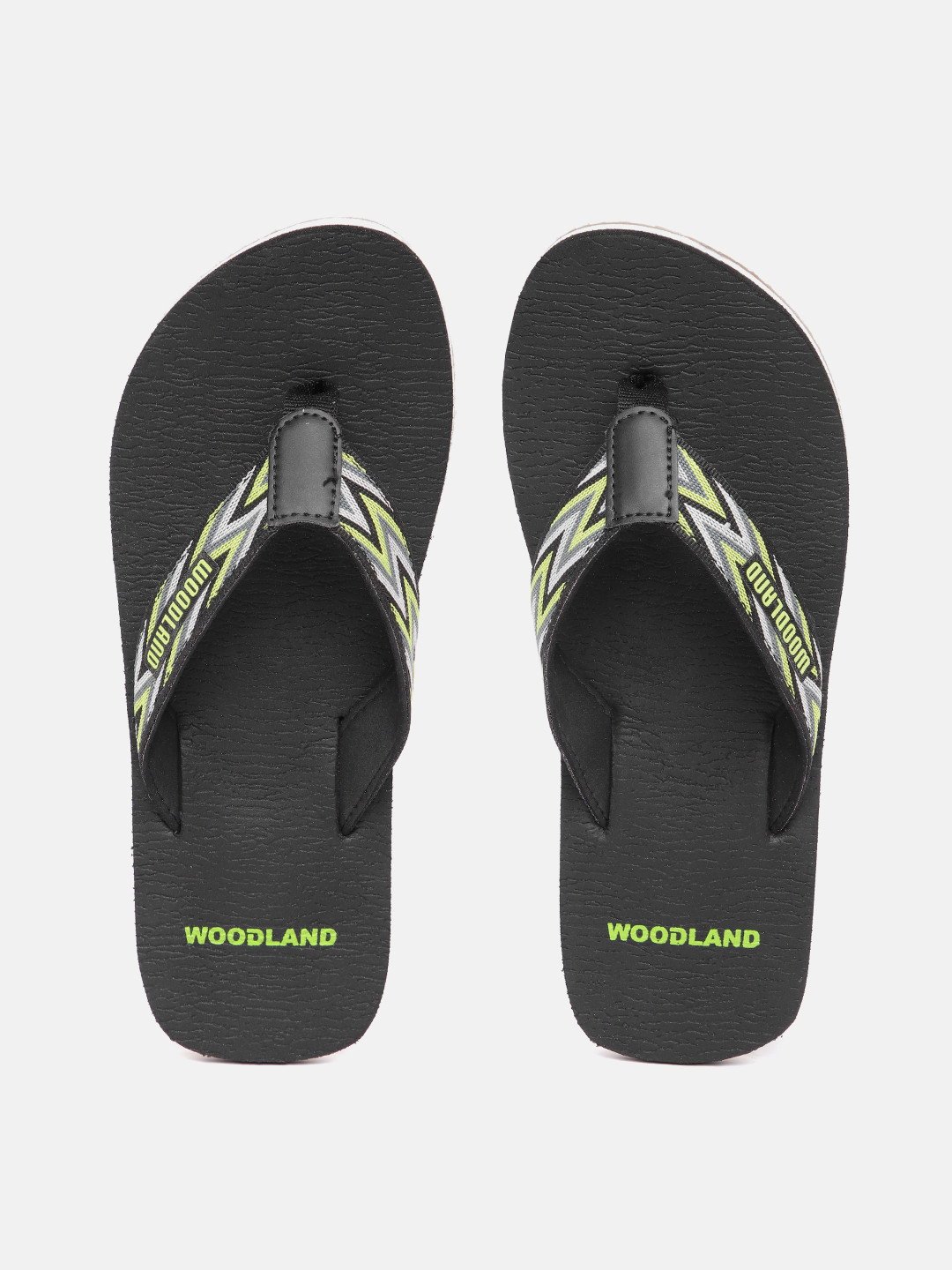 Woodland Men Brand Logo Print Thong Flip-Flops