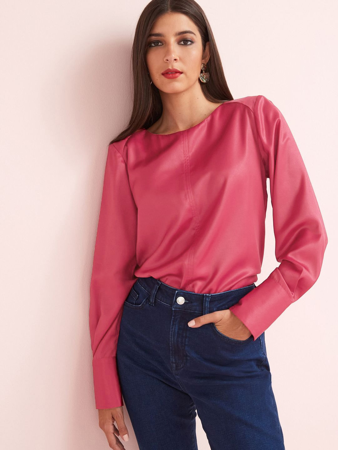 NEXT Boat Neck Cuffed Sleeve Top