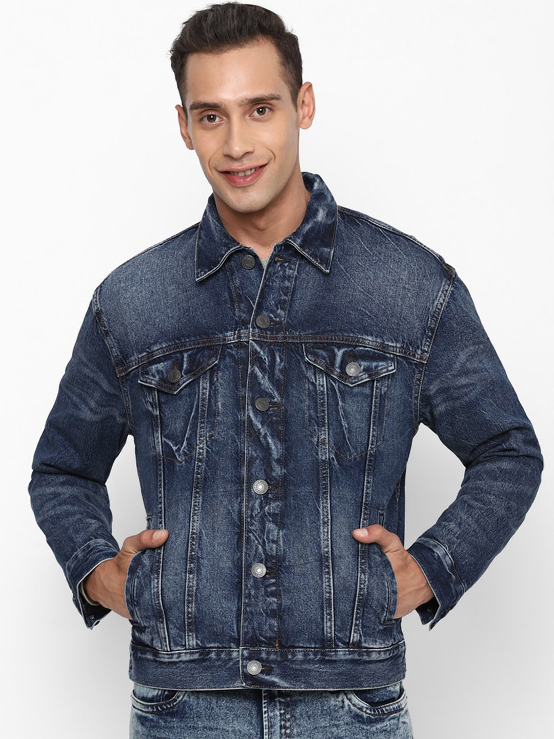 AMERICAN EAGLE OUTFITTERS Men Washed Denim Jacket