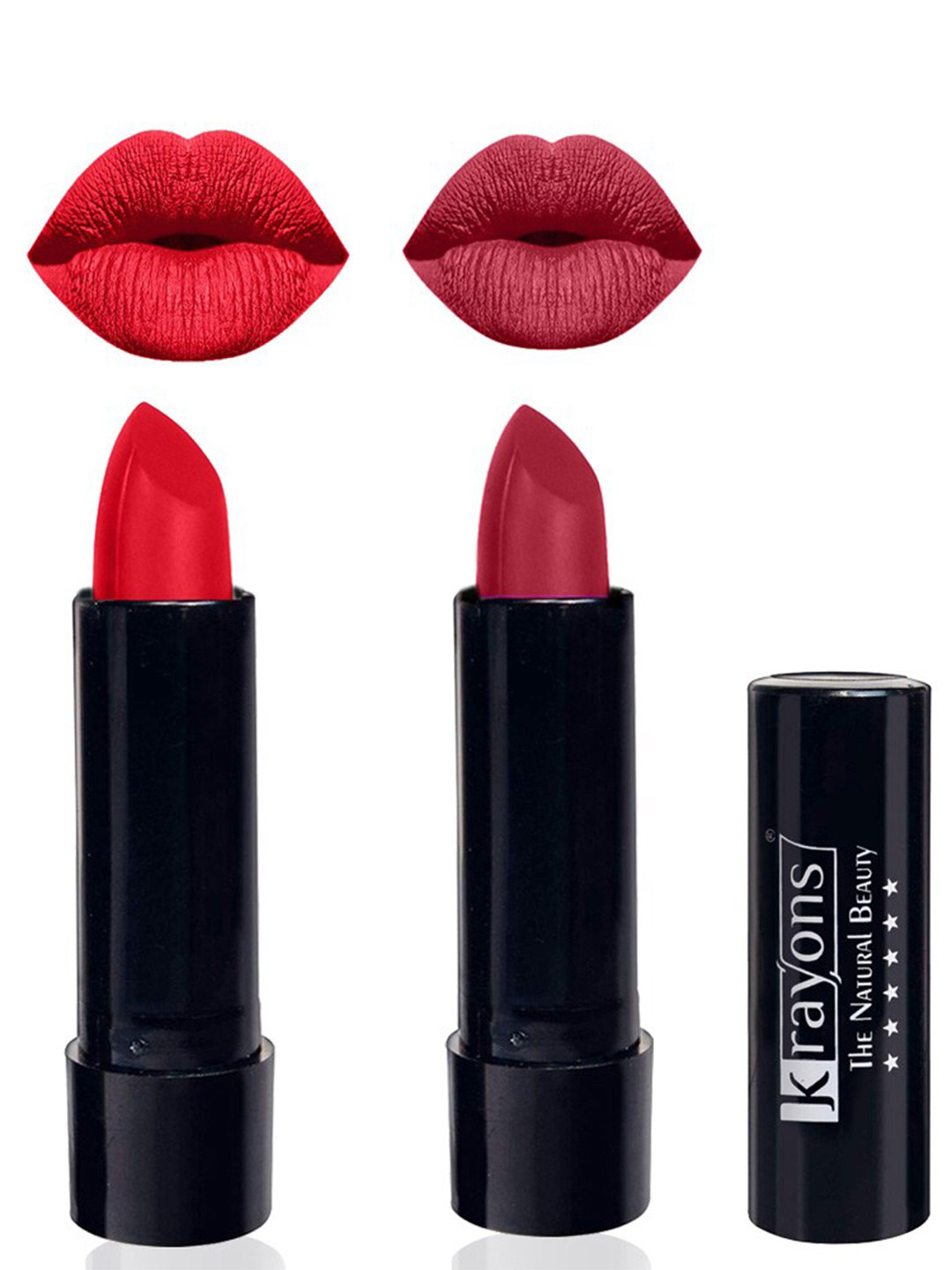 krayons Set of 2 Cute Pop Moisturizing Matte Lipsticks 7 g- Orange Crush - Orange Tango