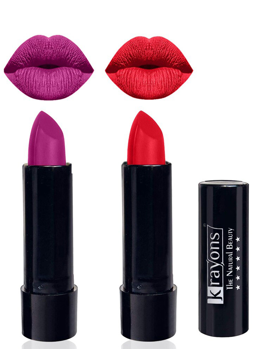 krayons The Natural Beauty Set Of 2 Matte Lipsticks - French Rose 158 & Orange Crush 173