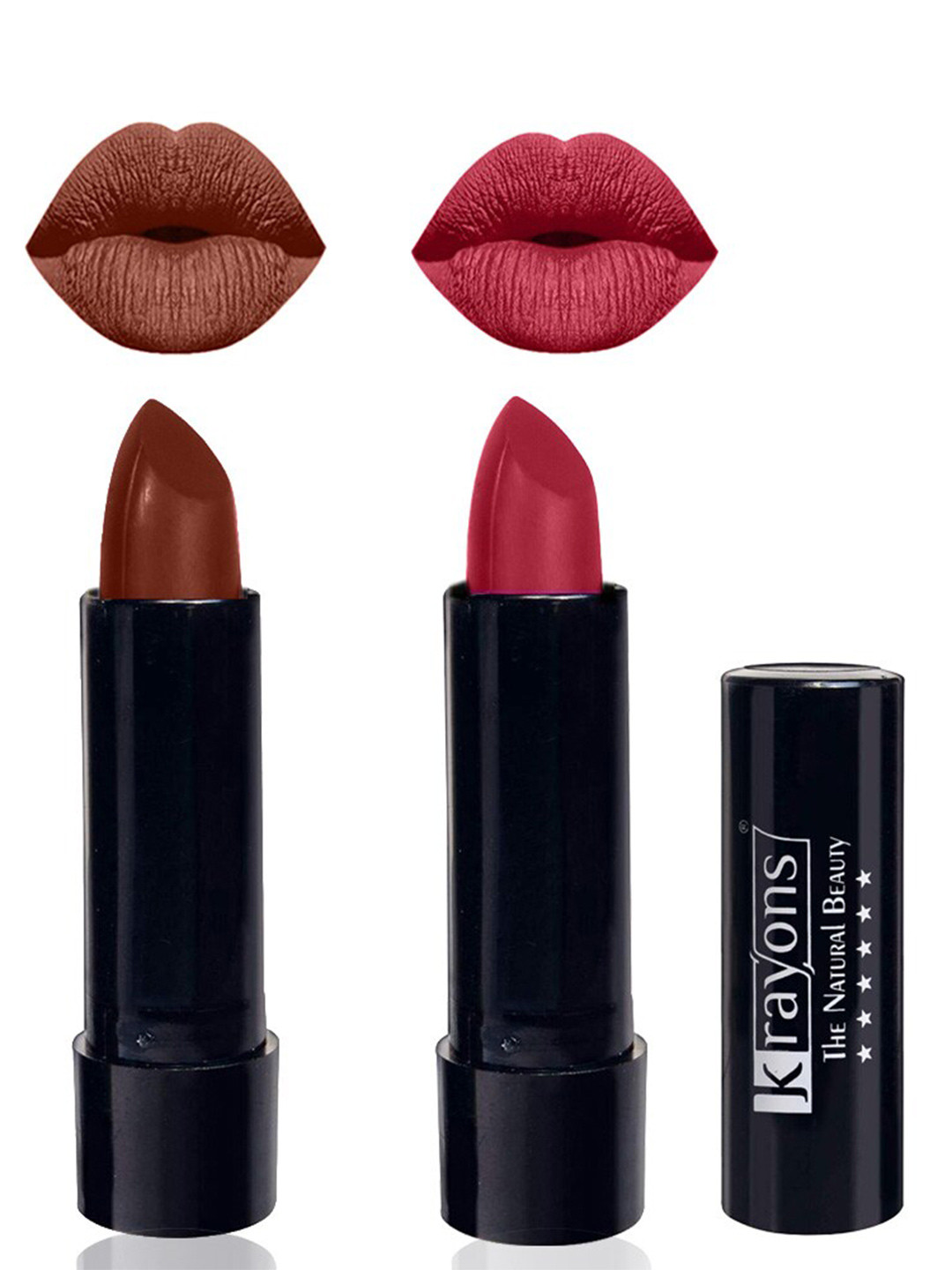 krayons The Natural Beauty Set Of 2 Matte Lipsticks - Chocolate Mocha167 & Orange Tango186