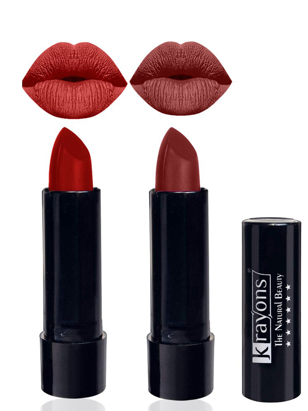 krayons The Natural Beauty Set Of 2 Matte Lipsticks - Centre Stage 183 & Cherry Maroon 195